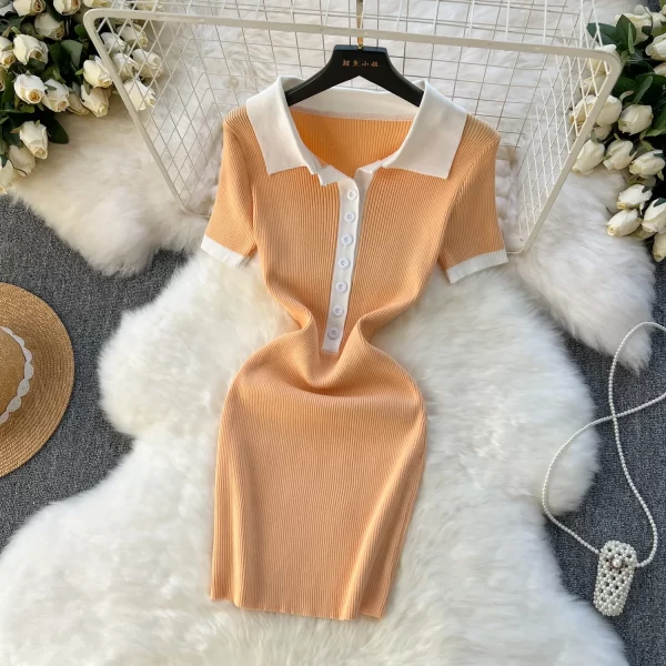 VESTIDO PIN UP CUELLO SOLAPA - Imagen 5