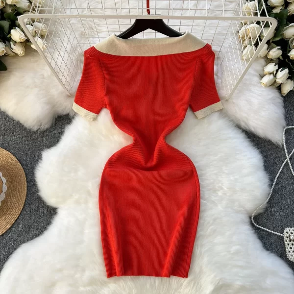 VESTIDO PIN UP CUELLO SOLAPA - Imagen 2