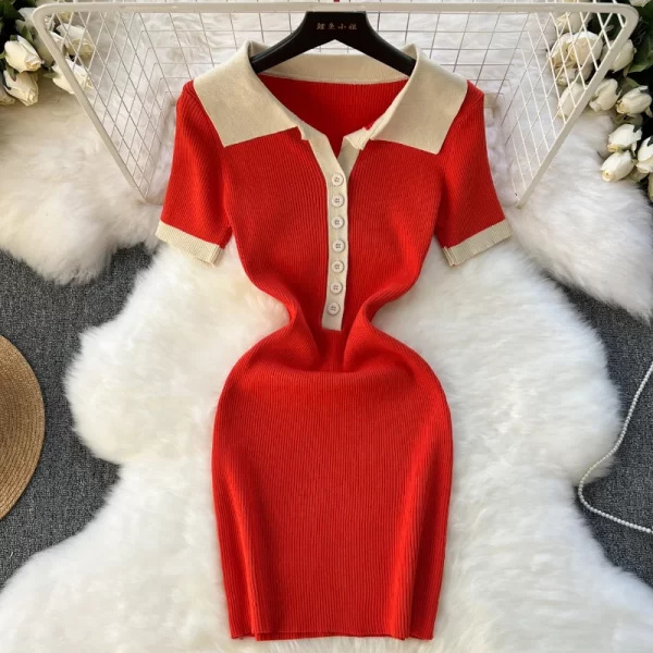 VESTIDO PIN UP CUELLO SOLAPA