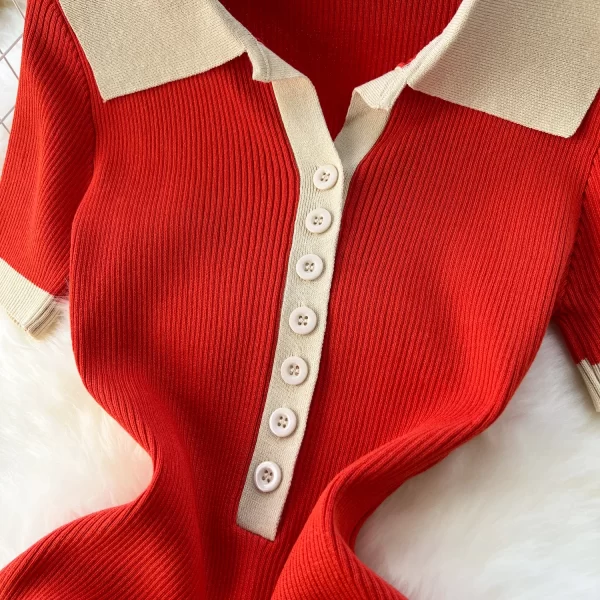 VESTIDO PIN UP CUELLO SOLAPA - Imagen 3