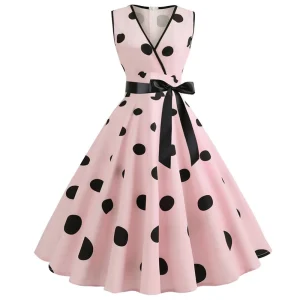 Vestido Pin Up Topos cruzado