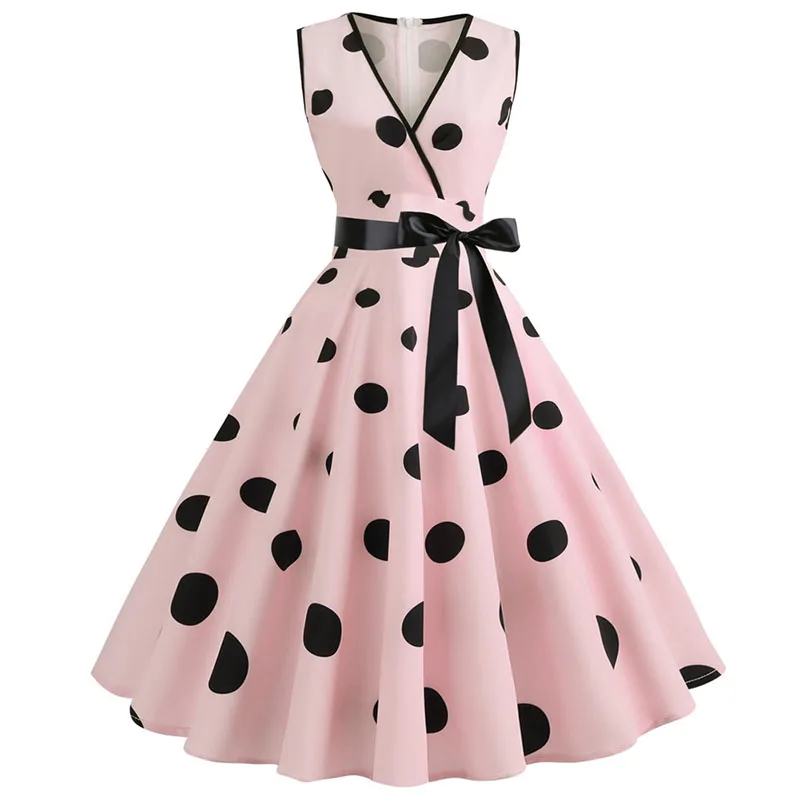 Vestido Pin Up Topos cruzado