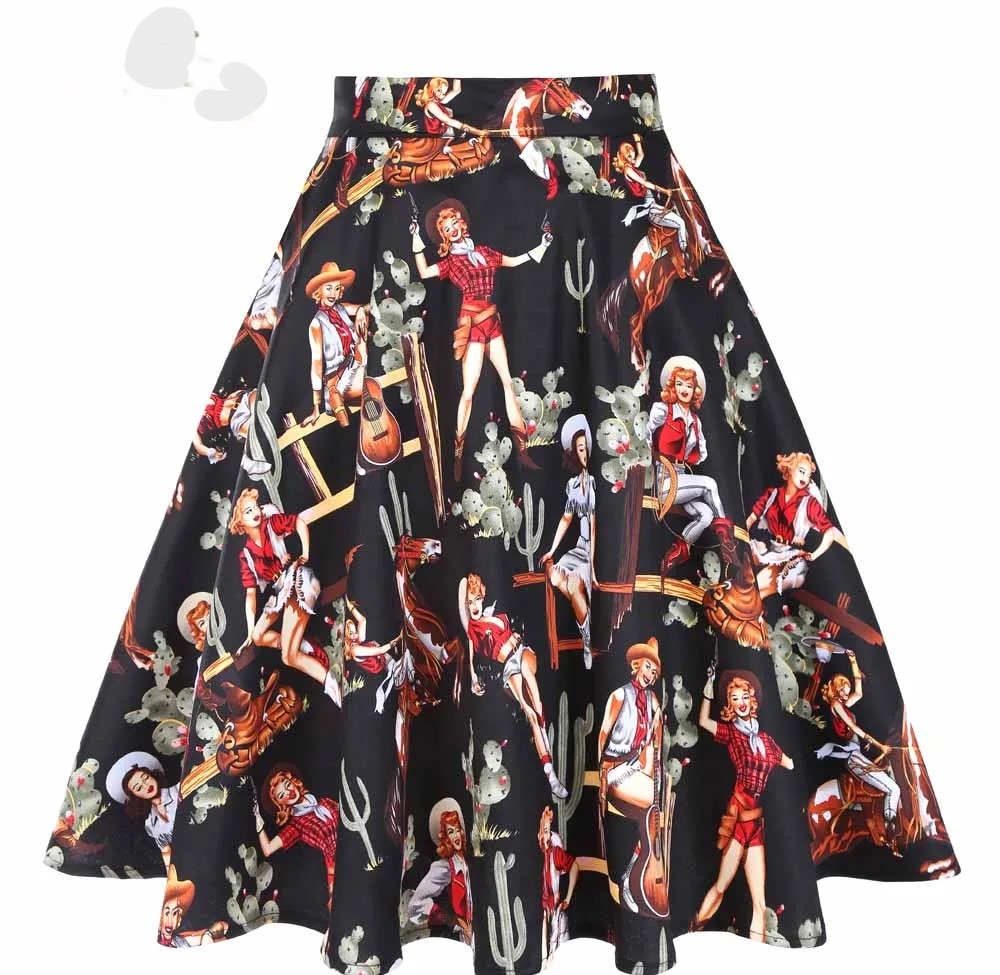 falda rockabilly chica oeste