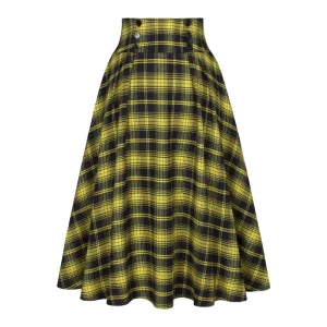falda rockabilly cuadros amarillos