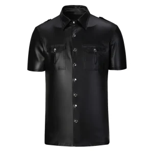 camisa cuero PU